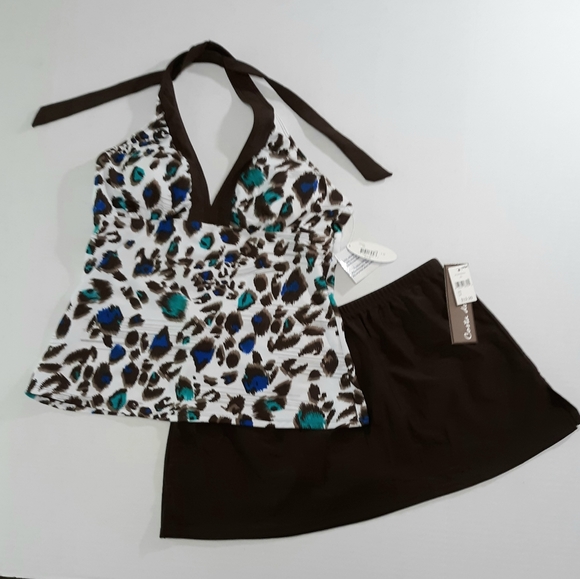 Wave Zone/Costa del Sol Other - NWT Two Piece Bathing Suit Leapard & Brown
